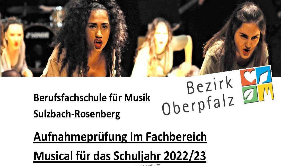Aufnahmeprüfungstermin Musical für 2022/2023