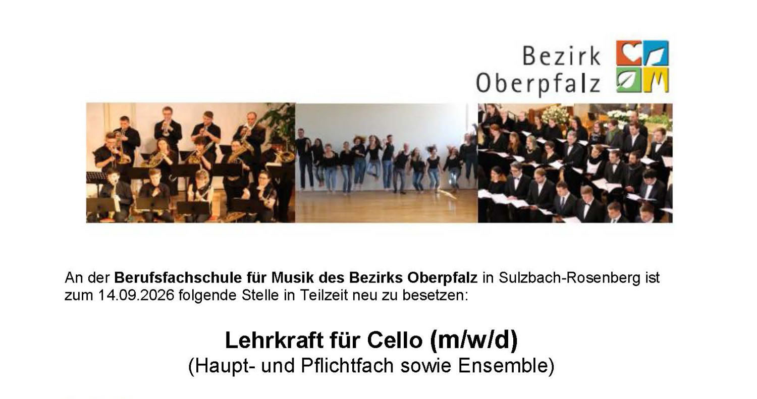 Stellenausschreibung Cello
